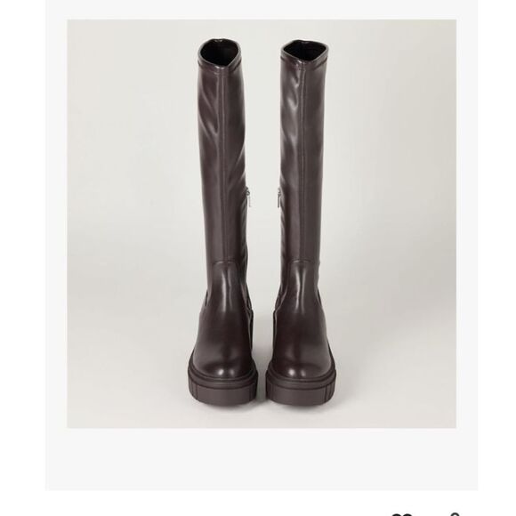 The Drop Women's Kennedy Pull-On Lug Sole Platform Boot Chocolate Size 12 - Picture 3 of 8